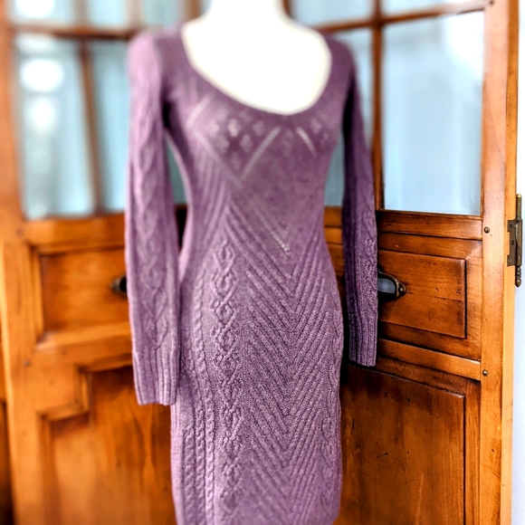 Long Sleeve Hand knitted Purple Winter dress by Victoria's Secret Size: S - Picture 3 of 13
